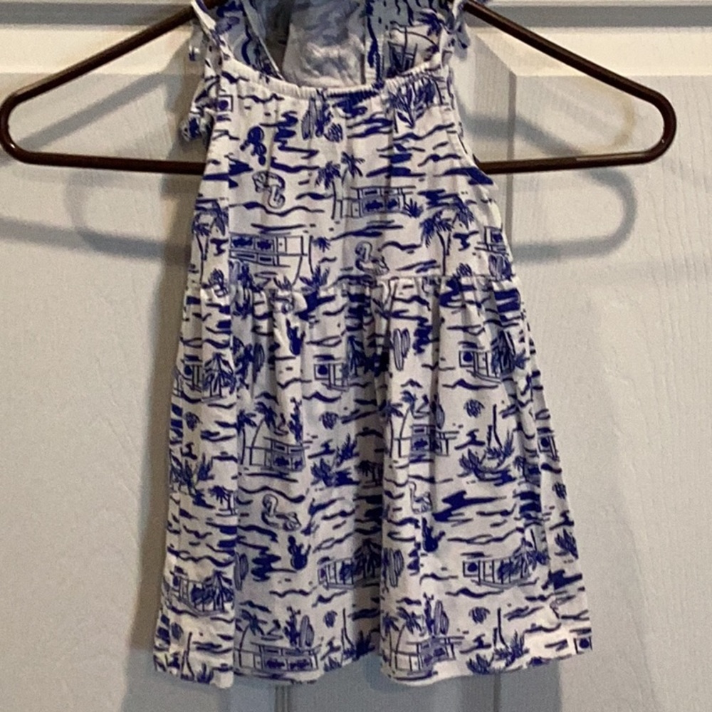 Blue & white little girls dress